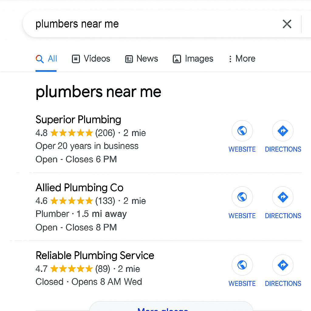 Google Maps 3-Pack Example
